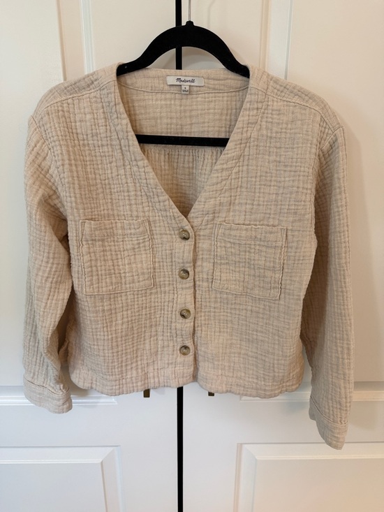 Madewell Tops - Madewell Lightspun Cardigan Top in Oatmeal Melange Size Small